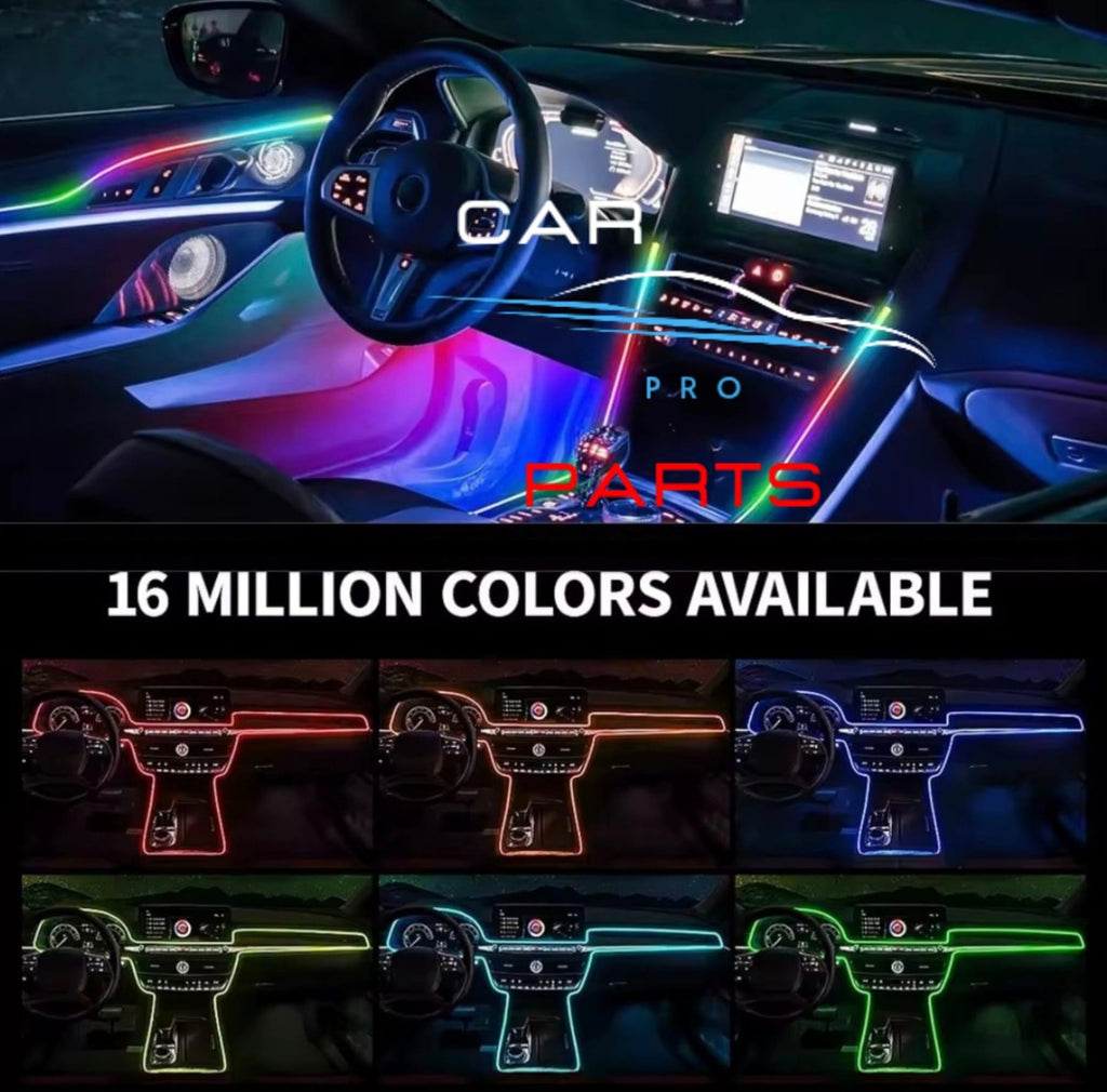 Car Ambient Lights RGB 64 Color Universal LED Interior Hidden Under Acrylic Strip Symphony Atmosphere Lamp 43.31 inch Streamer