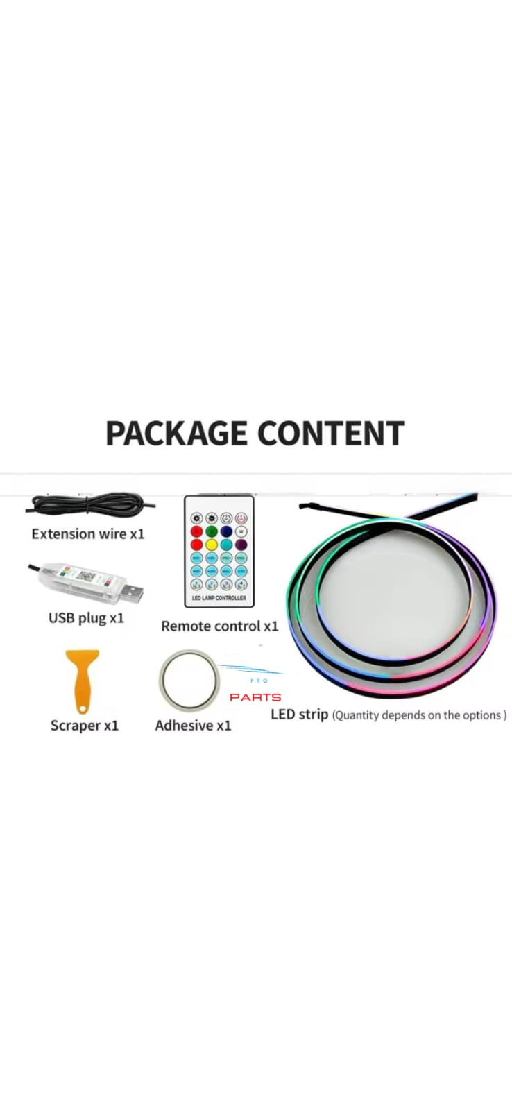 Car Ambient Lights RGB 64 Color Universal LED Interior Hidden Under Acrylic Strip Symphony Atmosphere Lamp 43.31 inch Streamer